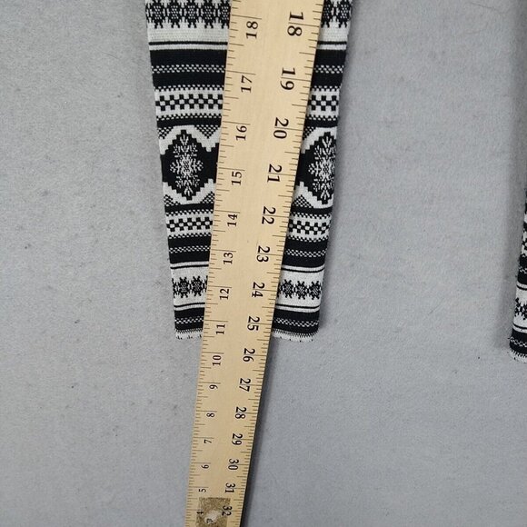 Rectangle Blanc Chaps Leggings Womens XS Black White Fair Isle Rave Festival - Picture 4 of 8